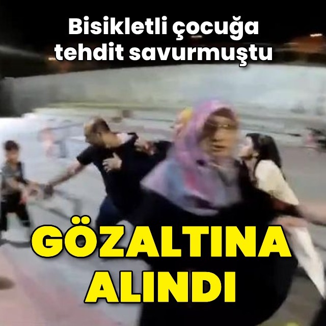Bisikletli çocuğu tehdit eden adam yakalandı
