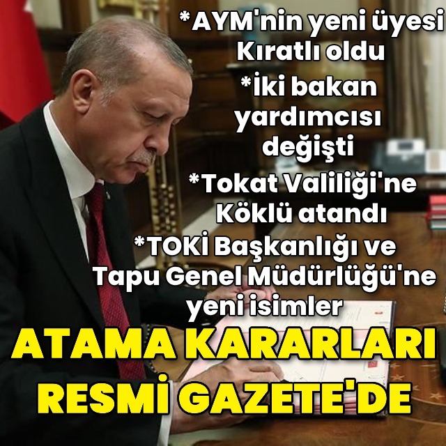Atama kararları Resmi Gazete'de