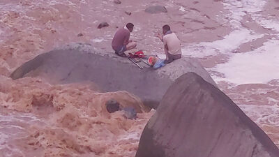 Beton pompası hayat kurtardı