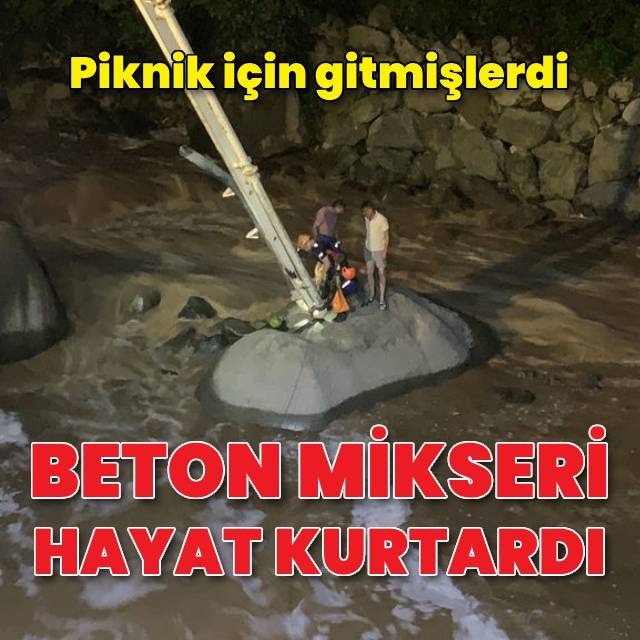 Beton pompası hayat kurtardı