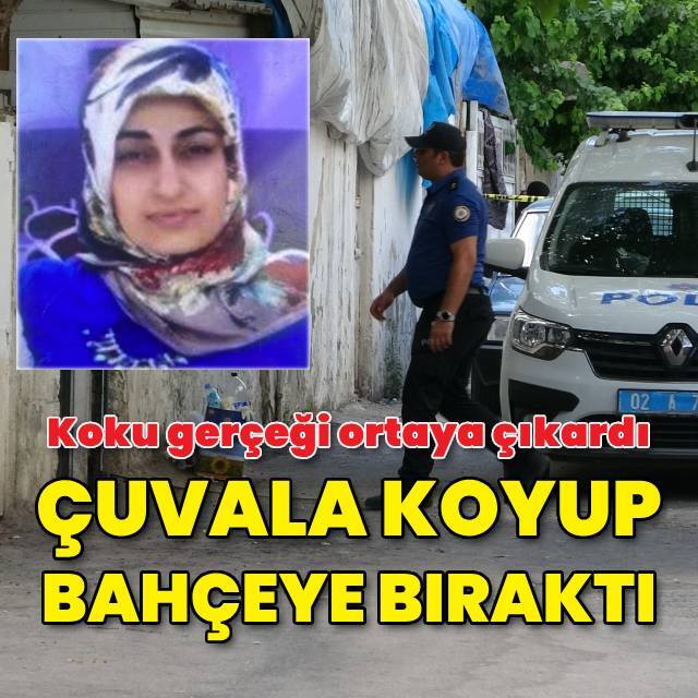 Boğdu, çuvala koydu, bahçeye bıraktı