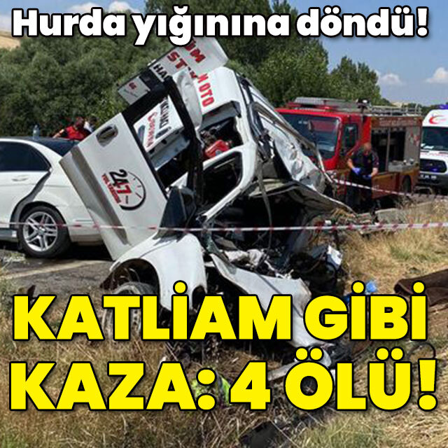 Hurda yığınına döndü! Katliam gibi kaza: 4 ölü!