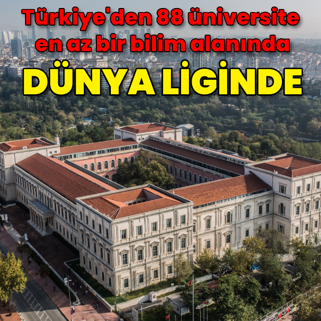 Türkiye'den 88 üniversite en az bir bilim alanında dünya liginde