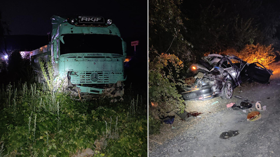 TIR ile otomobil çarpıştı: 1 ölü, 5 yaralı