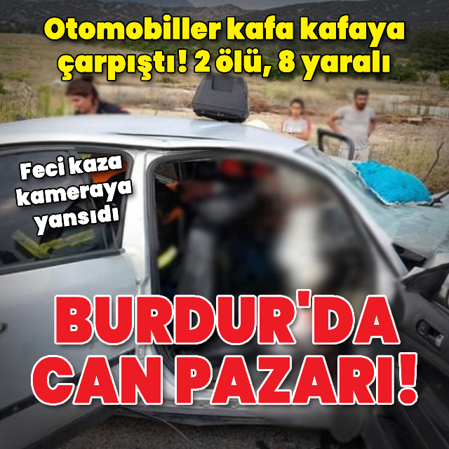 Otomobiller kafa kafaya çarpıştı! 2 ölü, 8 yaralı