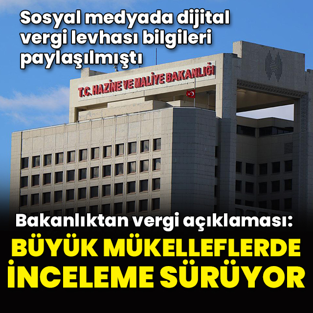 Bakanlıktan vergi denetimi açıklaması