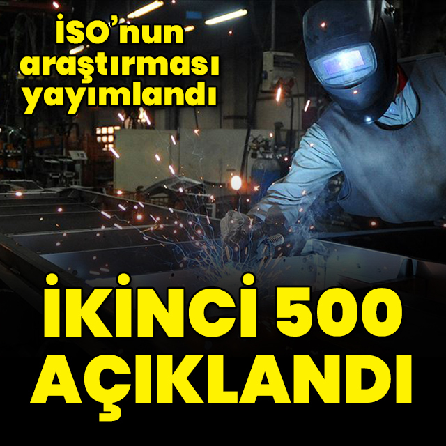 İSO 'İkinci 500'ü açıkladı