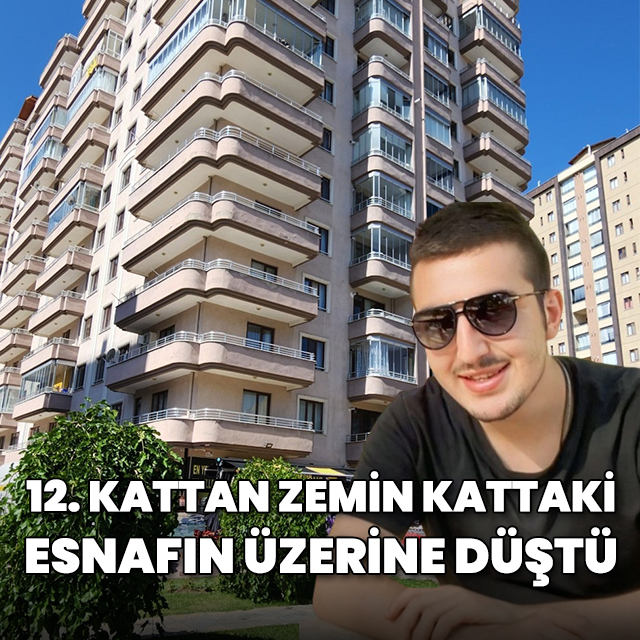 12'nci kattan zemin kattaki esnafın üzerine düştü