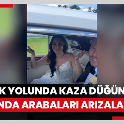 Evlilik yolunda kaza  Karsu ve Mike Schrama'nın düğün yolunda arabaları arızalandı