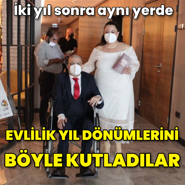 Evlilik yıl dönümlerini böyle kutladılar! İki yıl sonra aynı yerde