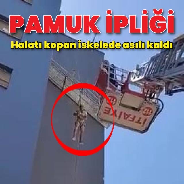 Halat koptu havada asılı kaldı