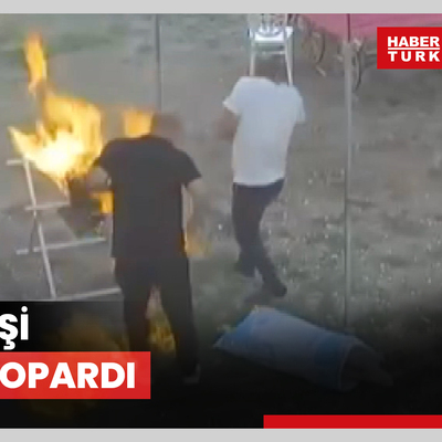 Mangaldan çıkan ateş üzerine sıçradı, kalp krizi geçirerek hayatını kaybetti... O anlar kamerada