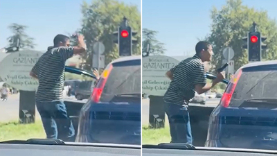 Trafikte tartıştığı sürücüye silah çekti