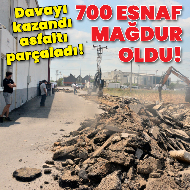 Davayı kazandı asfaltı parçaladı!