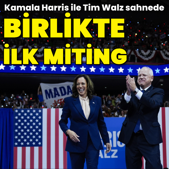 Harris ile Walz ilk seçim mitingini yaptı