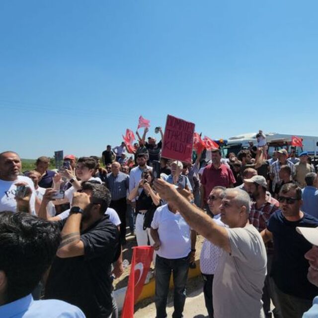 Bandırma'da çiftçi eylemi