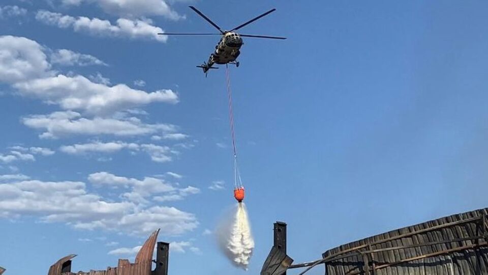 Üzüm işleme tesisinde yangın