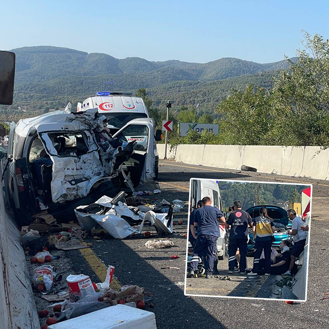 D-100'de zincirleme kaza: 1 ölü, 7 yaralı