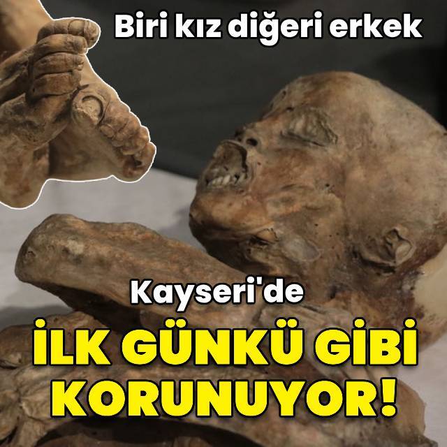 Biri kız diğeri erkek... Çocuk mumyaları ilk günkü gibi!