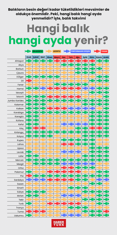 Hangi balık hangi ayda yenir?
