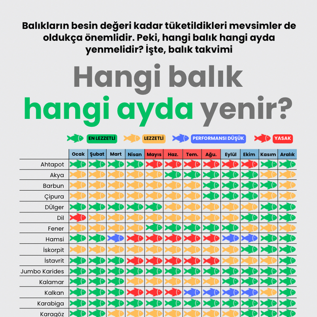 Hangi balık hangi ayda yenir?