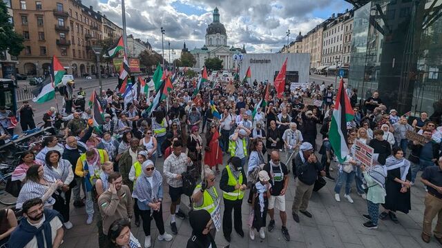 İsveç'te Filistin protestosu