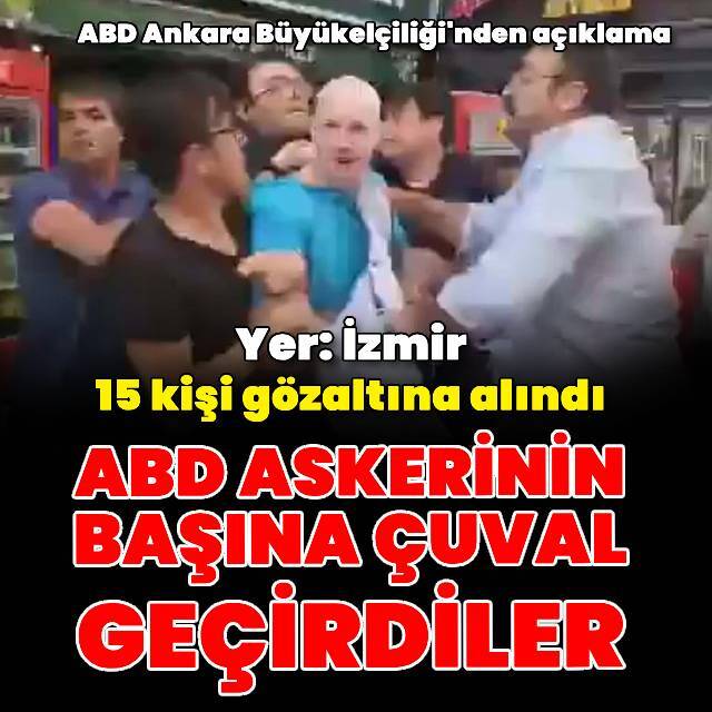 Amerikan askerinin başına çuval geçirdiler! 15 gözaltı