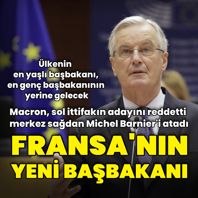 Macron, Michel Barnier'i yeni başbakan olarak atadı
