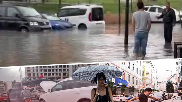 İstanbul'da sağanak: Yollar göle döndü, kazalar meydana geldi