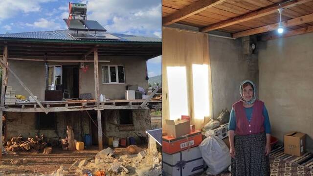 Yaşlı kadına belediyeden güneş paneli desteği