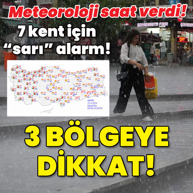 Meteoroloji saat verdi! 3 bölgeye dikkat!