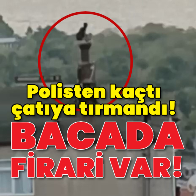 Bacada firari var! Polisten kaçtı çatıya tırmandı