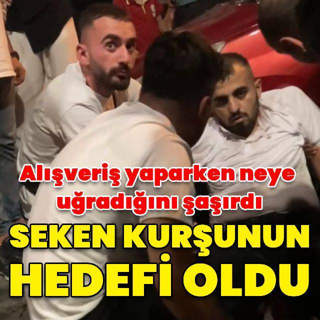 Alışveriş yapan kadına seken kurşun isabet etti