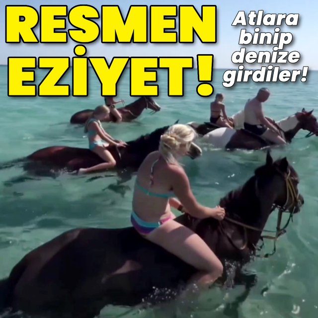 Antalya'da denizde at turu! "Resmen eziyet"