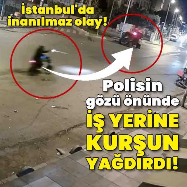 Polisin gözü önünde iş yerine ateş açtı!