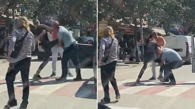 Sürücü ile yaya arasında yumruklu yol kavgası