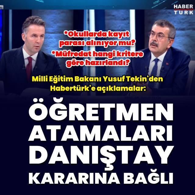 Bakan Tekin: Okullarda "kayıt ücreti" ya da "zorla ücret alındığı" ifadeleri gerçeği yansıtmıyor