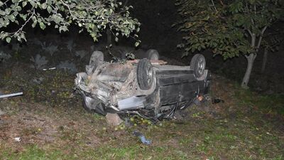 Otomobil şarampole devrildi: 2 yaralı