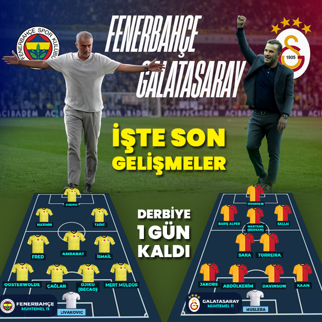Derbi öncesi son gelişmeler