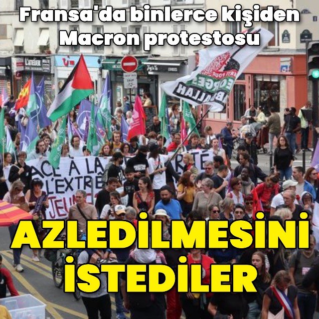 Binlerce kişiden Macron protestosu