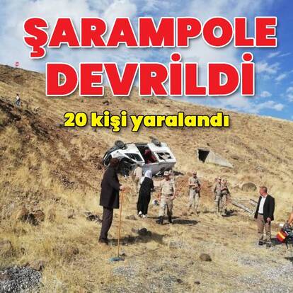 Minibüs şarampole devrildi: 20 yaralı