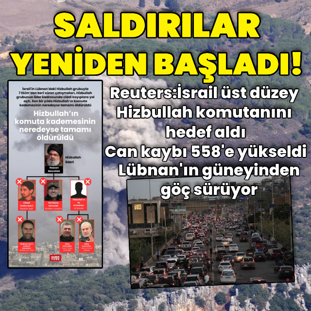 İsrail Lübnan'a yeniden saldırmaya başladı!