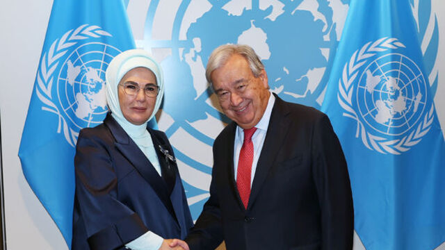 Emine Erdoğan, BM Genel Sekreteriyle görüştü
