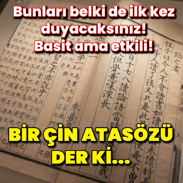 Bir Çin atasözü der ki...