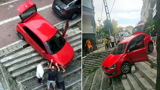Yol zannetti merdivenlerde asılı kaldı