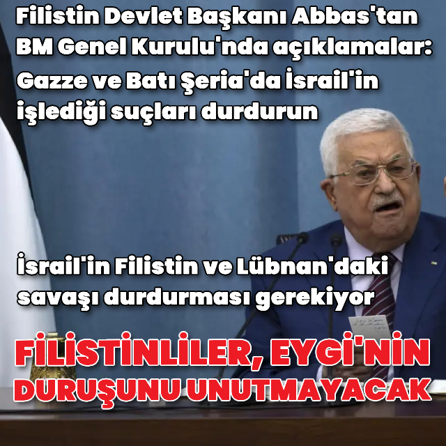 Abbas BM Genel Kurulu'nda konuştu