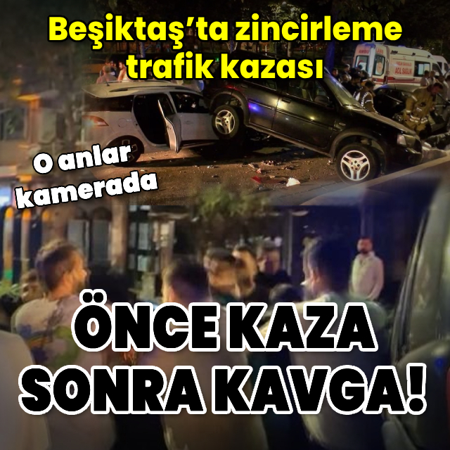 Önce zincirleme kaza, sonra kavga! O anlar kamerada