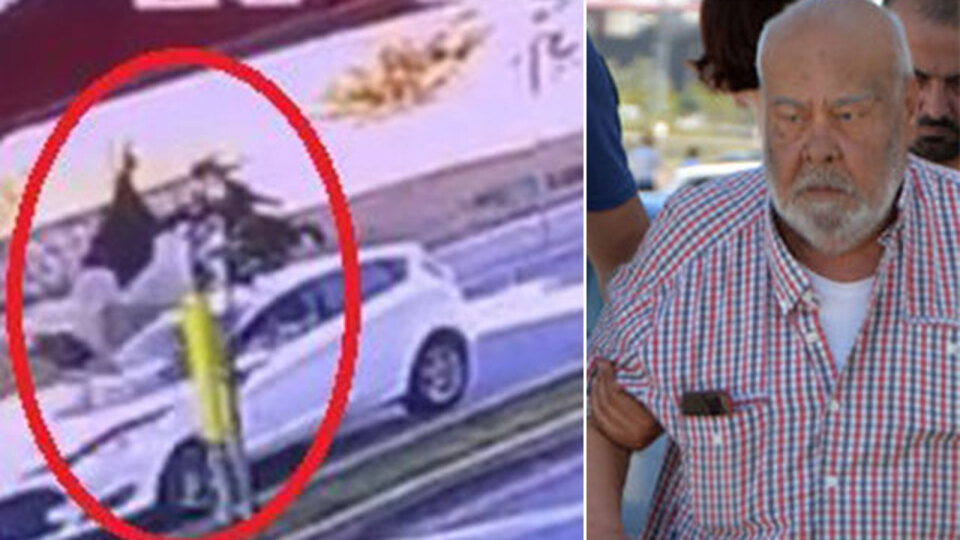 Kadın, ön kaputa ve cama çarpıp can verdi! Sürücüden şaşırtan savunma!