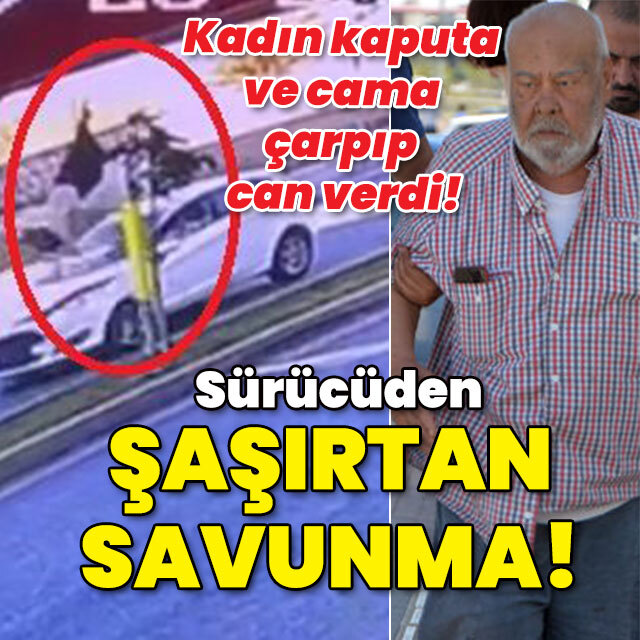 Kadın, ön kaputa ve cama çarpıp can verdi! Sürücüden şaşırtan savunma!