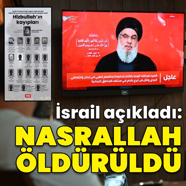 İsrail: Nasrallah öldürüldü